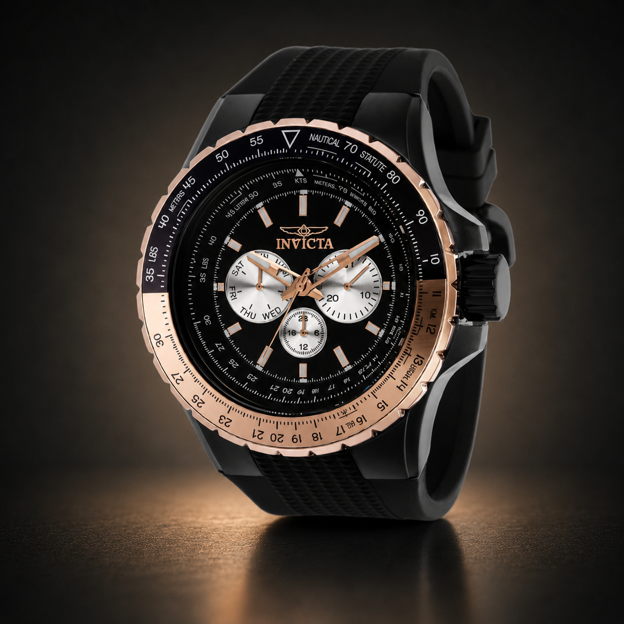 INVICTA AVIATOR - 50.MM (Oro Esfera Negra)
