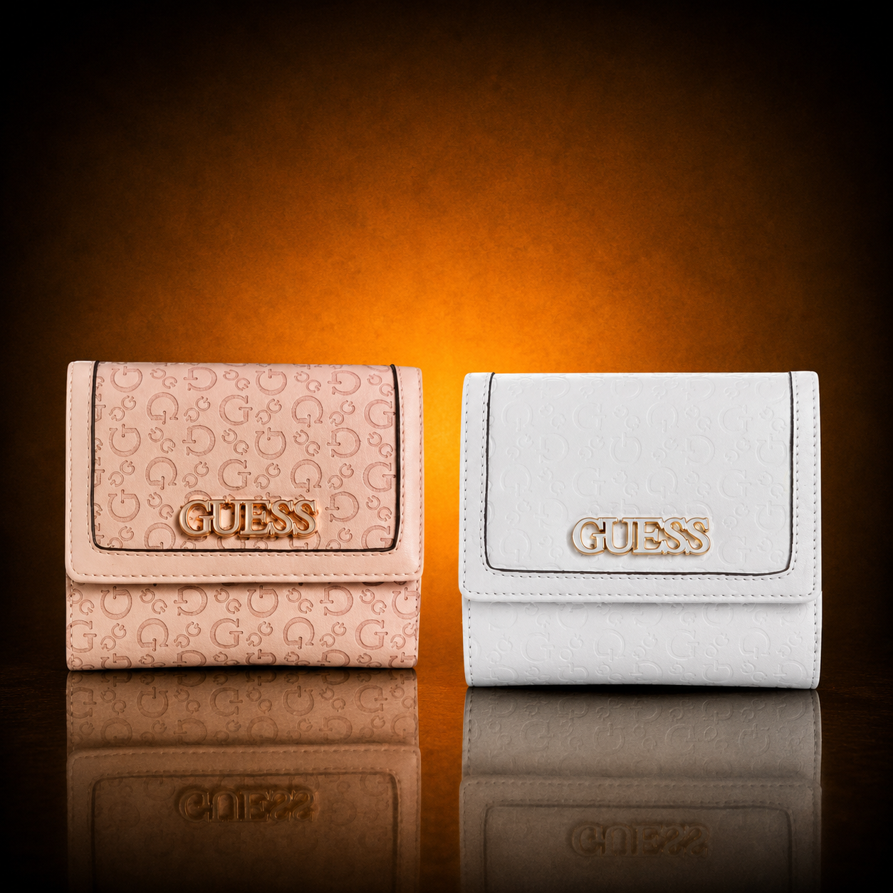 BILLETERA GUESS FACTORY - ROSE - WHITE
